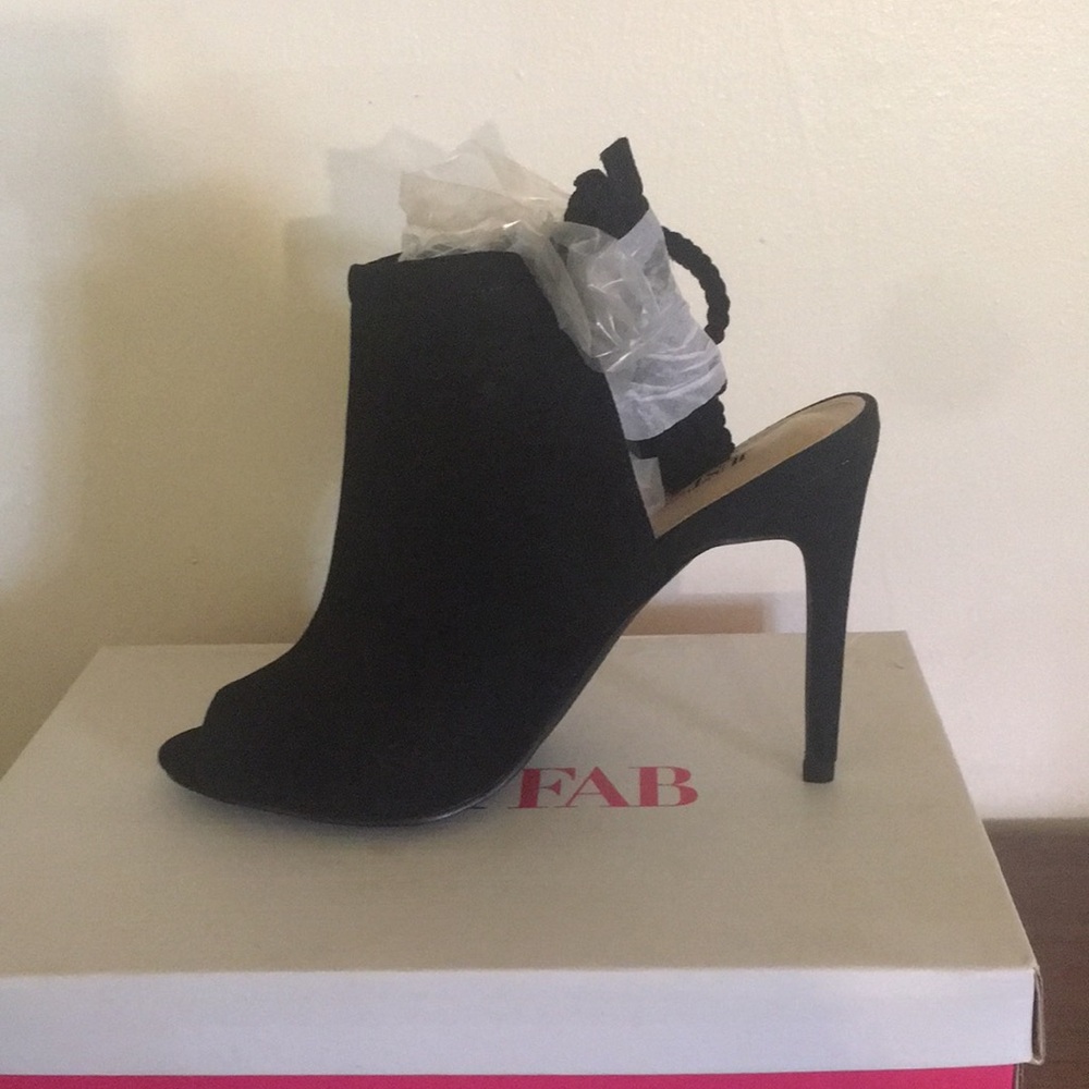 JustFab Black Peep Toe Heels